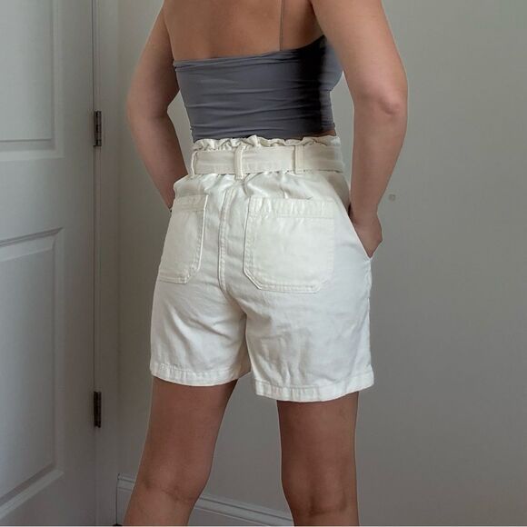 Women's White Tie-Waist Shorts - Picture 7 of 10